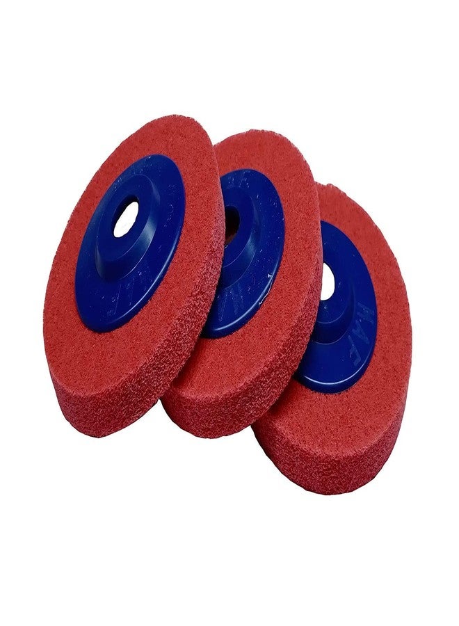 Inditrust Nylon fiber buffing disc 4 inch polishing pad abrasive, paint & rust remover sanding wheel accessories for angle grinder 115mm x 22.2mm PACK OF 5 PCS - Image 4